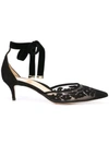 Marion Parke Rachel Mesh Kitten Pumps In Black