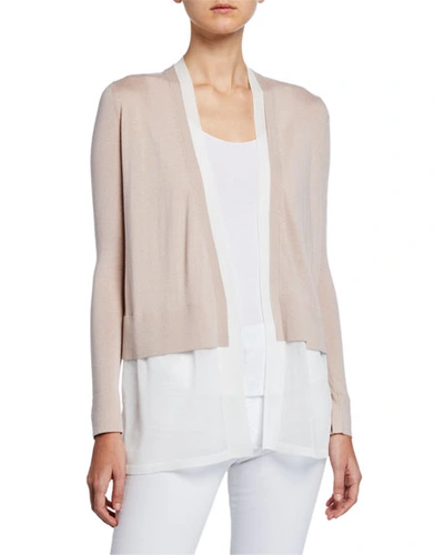 Neiman Marcus Layered Open-front Cashmere Cardigan