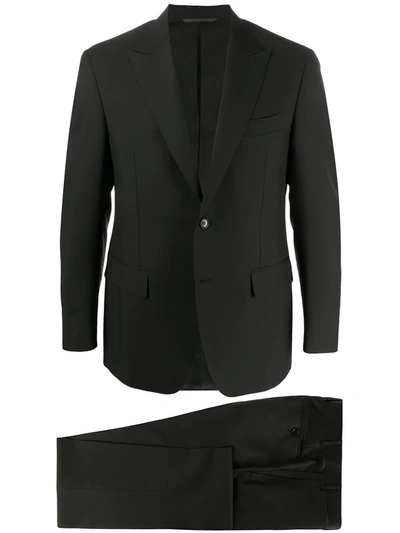 Canali Super 130s Twill Wool Two-piece Suit In Charcoal