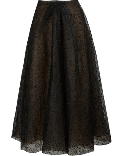 Roland Mouret Fishnet Midi Skirt In Black