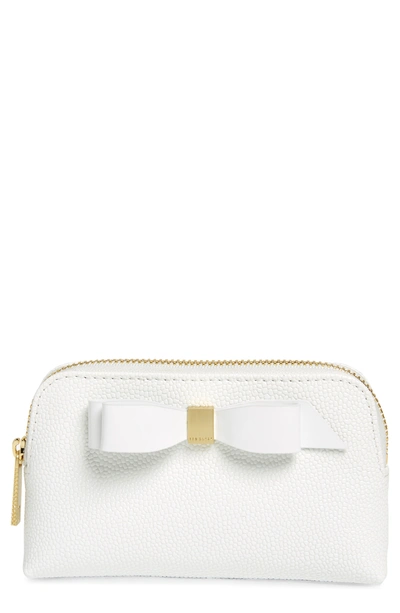 Ted Baker Emmahh Bow Small Leather Cosmetics Case In White