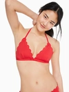 Kate Spade Marina Piccola Triangle Bikini Top In Rosa Red