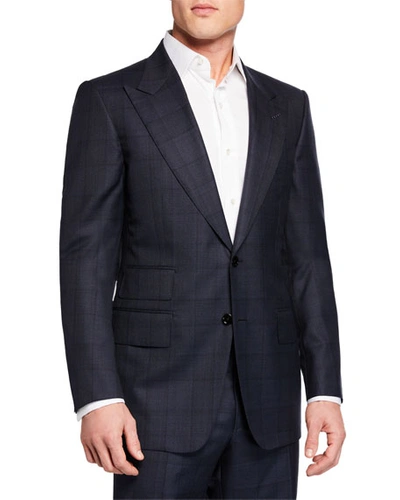 Tom Ford Men's Two-piece Windsor Windowpane Suit In Navy