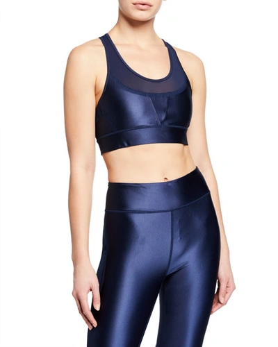 Alala Surf Scoop-neck Mesh Sports Bra In Navy