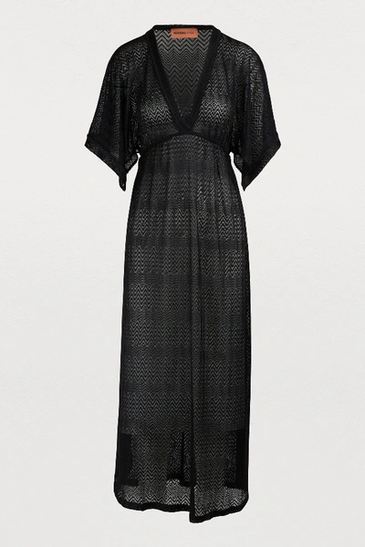 Missoni Zigzag Knit Kaftan In Black