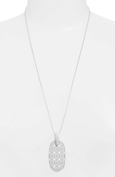 Kendra Scott Inez Filigree Pendant Necklace, 30 In Silver Filigree
