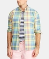Polo Ralph Lauren Patterned Classic Fit Button-down Oxford Shirt In Yellow/navy Multi