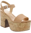 Schutz Women's Glorya High-heel Platform Sandals In Honey Beige Nubuck Leather