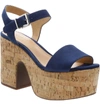 Schutz Women's Glorya High-heel Platform Sandals In Dress Blue Nubuck Leather