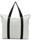 Rains Oversized Zipped Tote In Grey