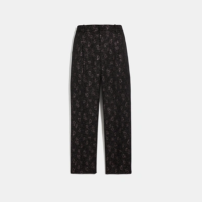 Coach Cropped Tailored Jacquard Pants - Women's In Pink