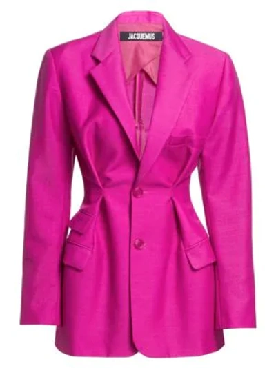 Jacquemus Raffaella Wool Peplum Blazer In Pink ModeSens