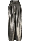Marc Jacobs High-rise Wide Leg Sequined Dressy Trousers In Grey