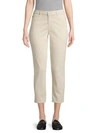 Ag Prima Sateen Mid-rise Crop Cigarette Pants In Mineral Veil