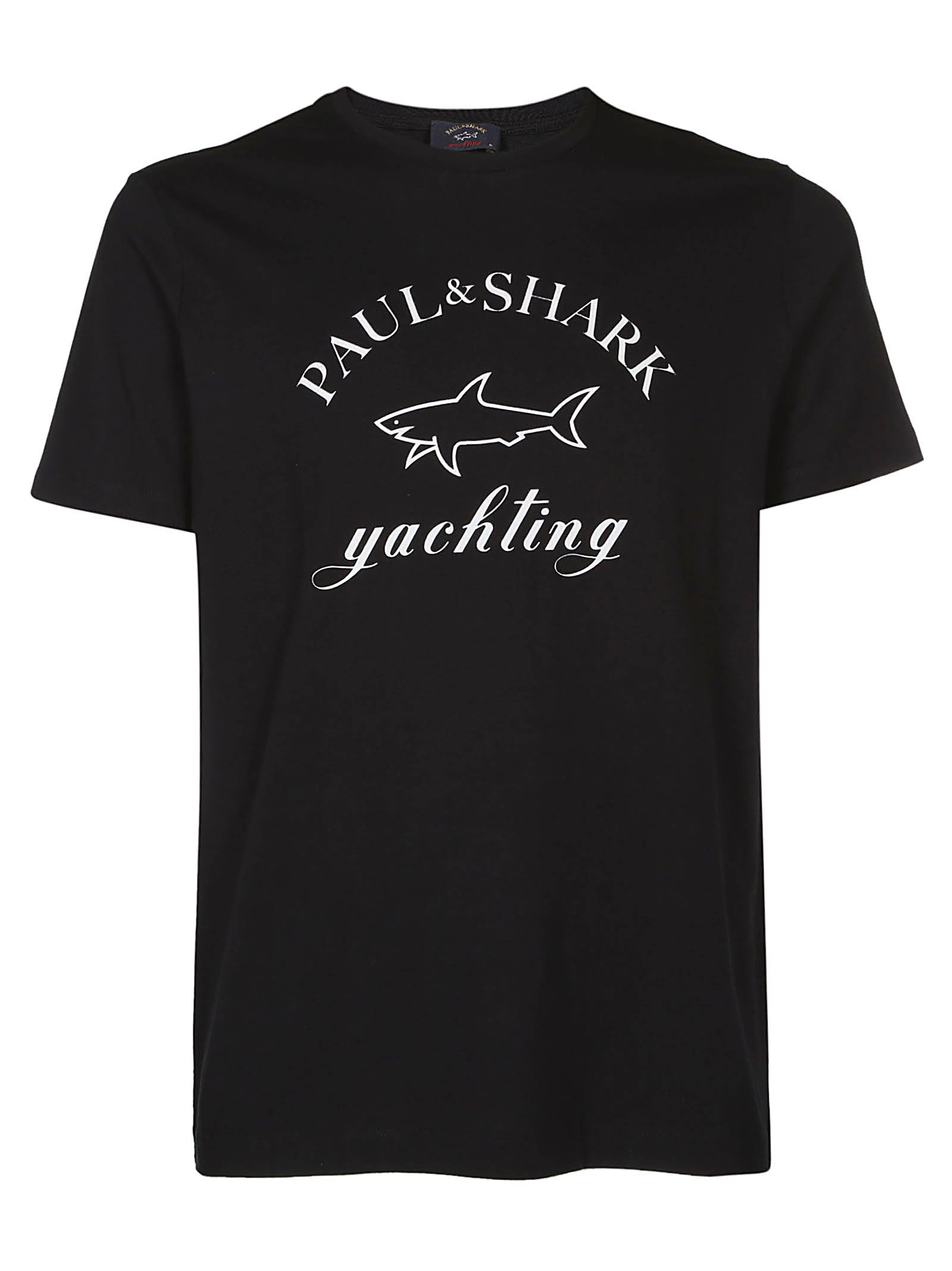 Paul & Shark Logo Print T-shirt In Black | ModeSens