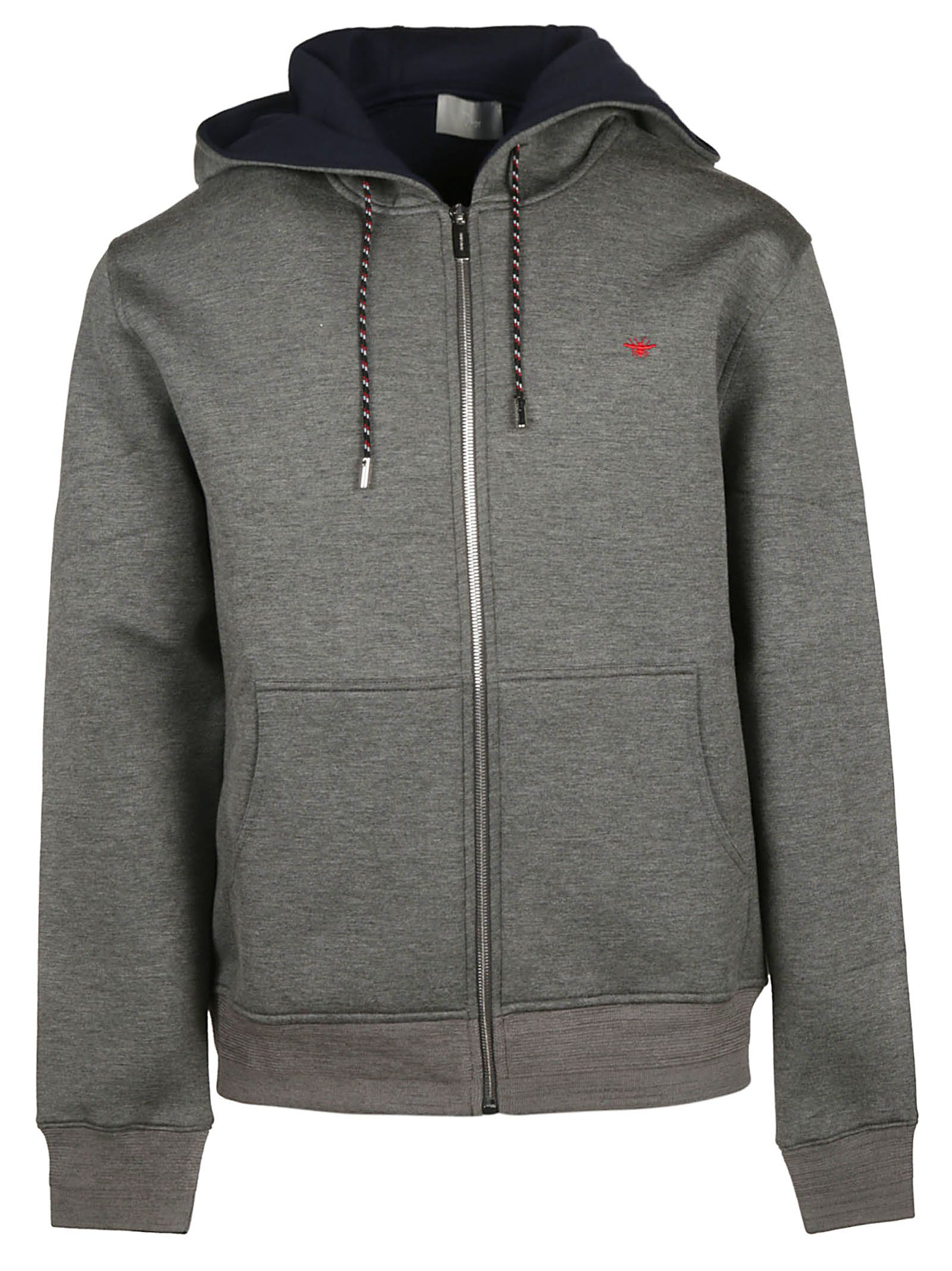 Dior Bee Embroidered Hoodie In Grey | ModeSens