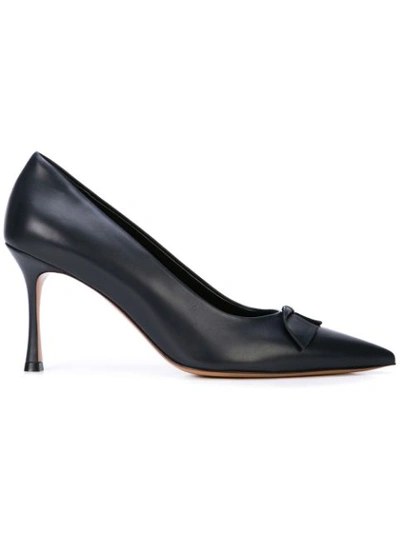 The Row Champagne Point-toe Leather Pumps In Black