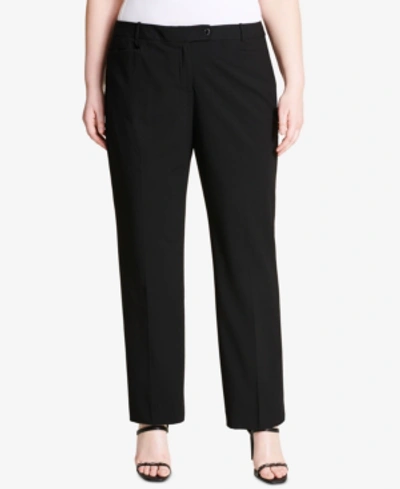 Calvin Klein Plus Size Modern Dress Pants In Black