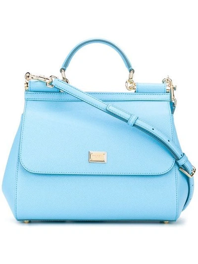 Dolce & Gabbana Medium Sicily Shoulder Bag In Blue