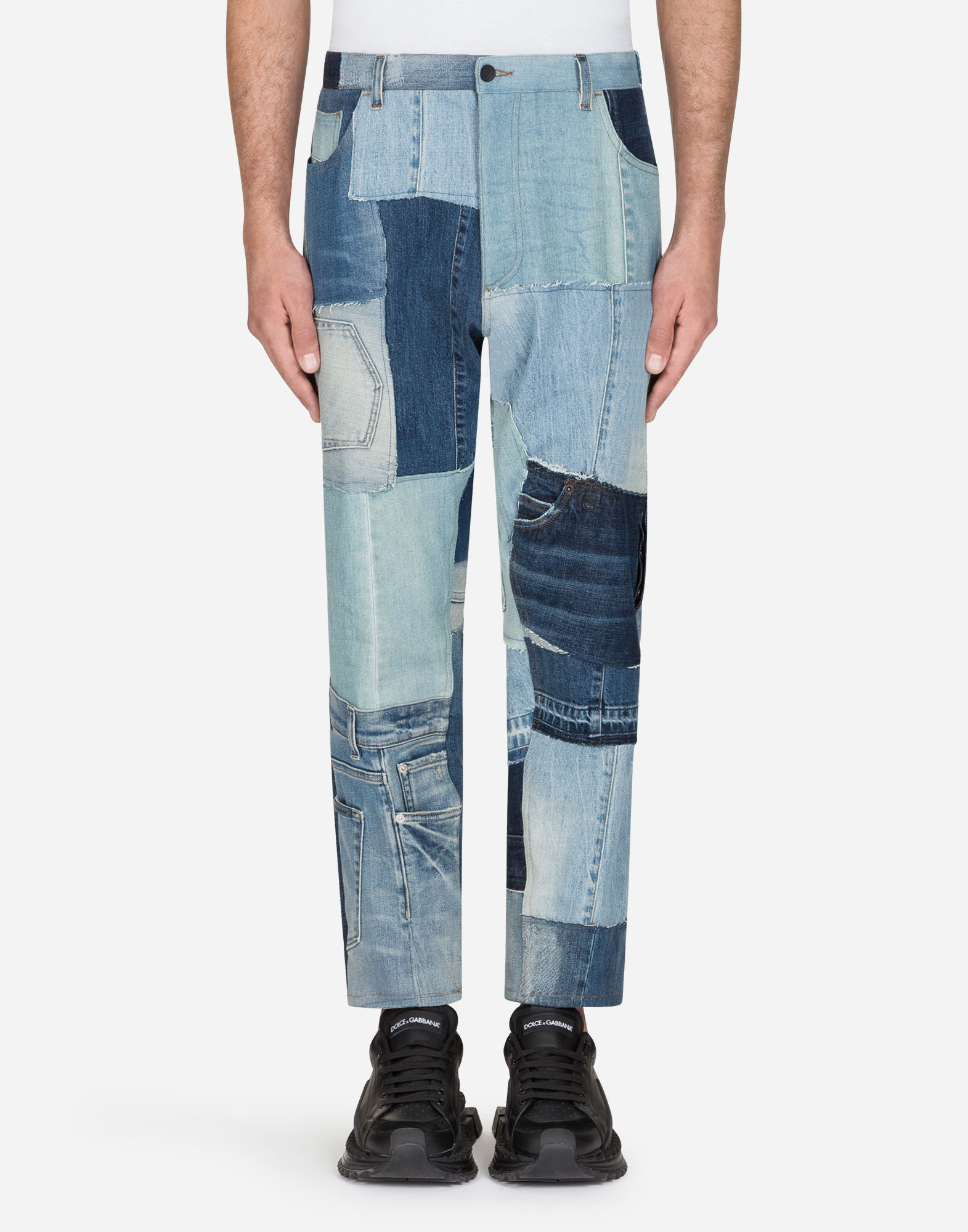 Dolce & Gabbana Loose Fit Patchwork Jeans In Multi-colored | ModeSens