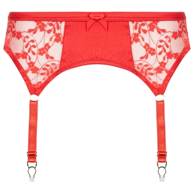 Katherine Hamilton Sophia Red Lace Suspender Belt