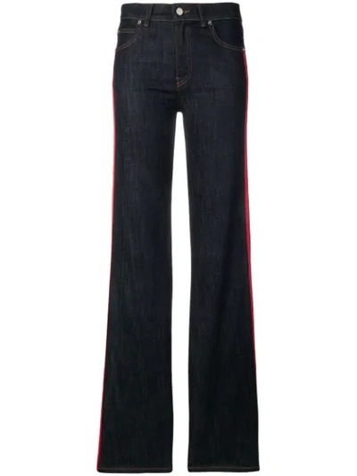 Red Valentino Jersey Ribbons Stretch Denim In Blue