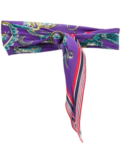 Philosophy Di Lorenzo Serafini Paisley Printed Belt In Purple