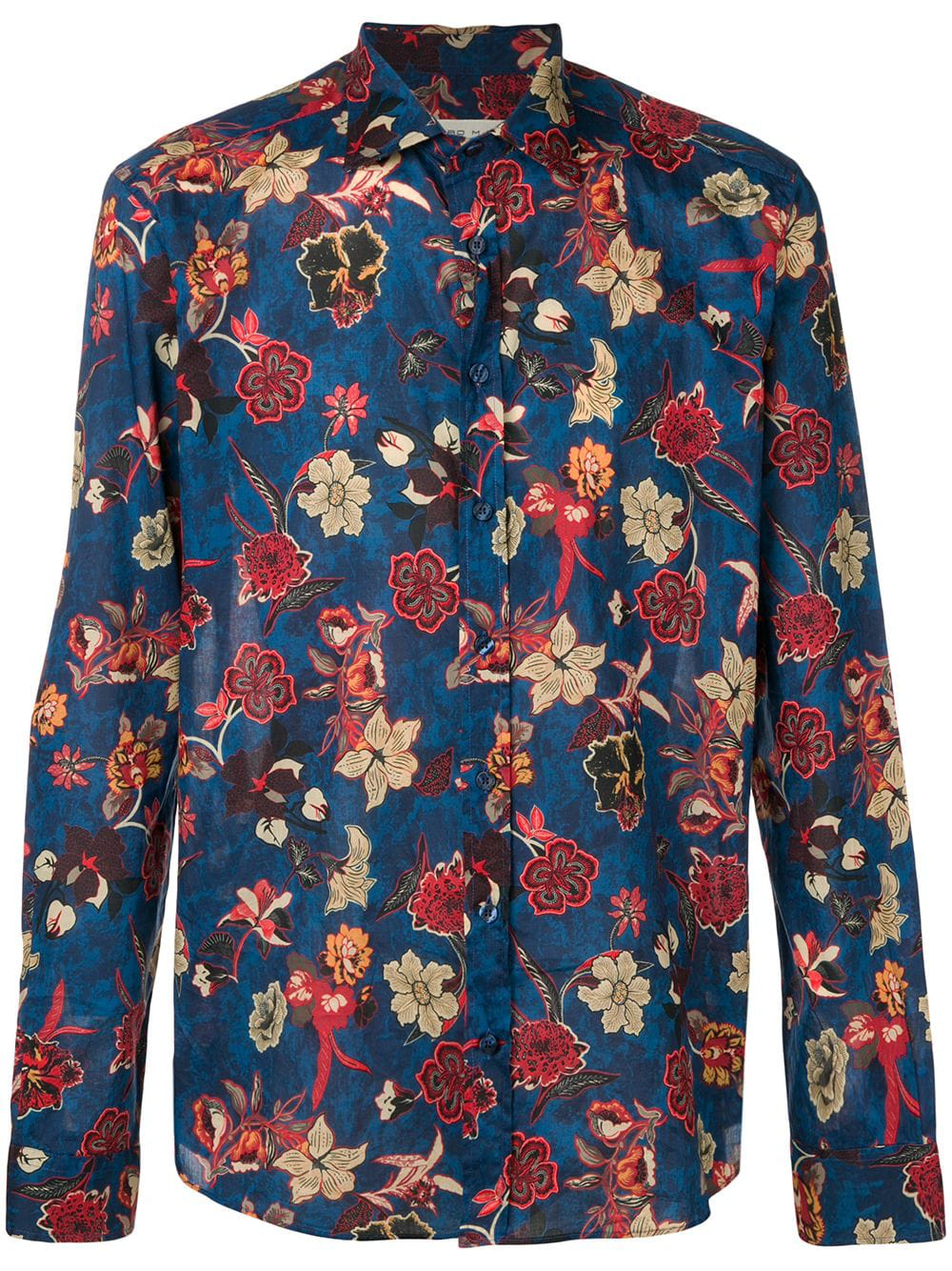 Etro Flower Print Shirt - Farfetch In Blue | ModeSens