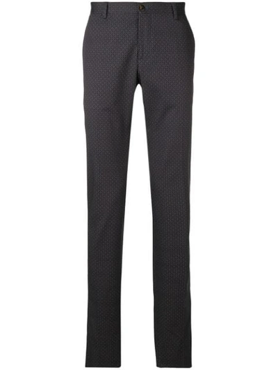 Etro Micro Print Trousers In Blue