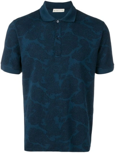 Etro Paisley Print Polo Shirt In Blue
