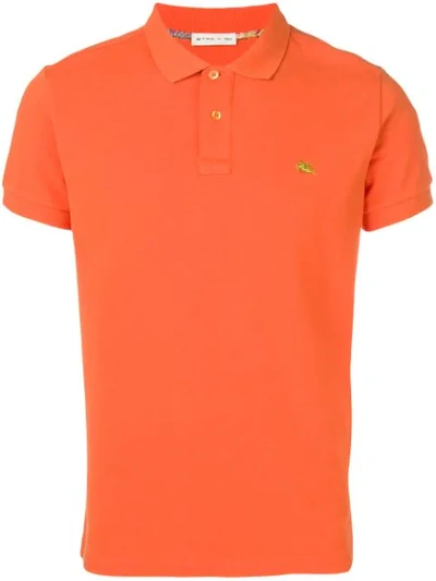 Etro Orange Cotton Polo Shirt