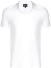 Giorgio Armani Tipped Short Sleeve Cotton Polo In White