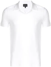 Giorgio Armani Tipped Short Sleeve Cotton Polo In Tan