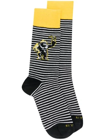 Etro Striped Gorilla Socks - 黑色 In Black