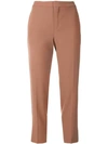 Chloé Mid-rise Cropped Trousers In Brown