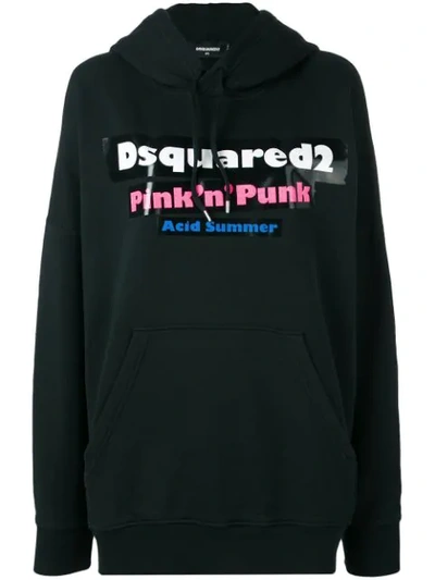 Dsquared2 Pink 'n' Punk Hoodie In Black