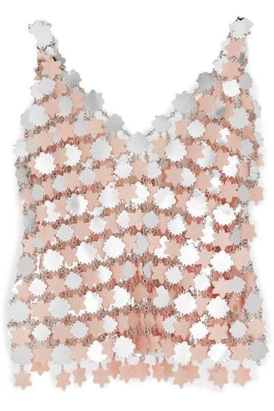 Rabanne Sequined Camisole In Silver