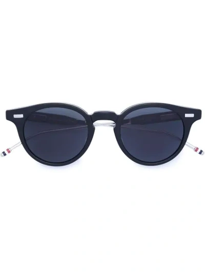 Thom Browne Matte Black & Silver Sunglasses In Grey