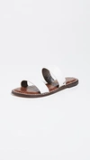 Sam Edelman Gala Two Strap Slide Sandal In White Leather