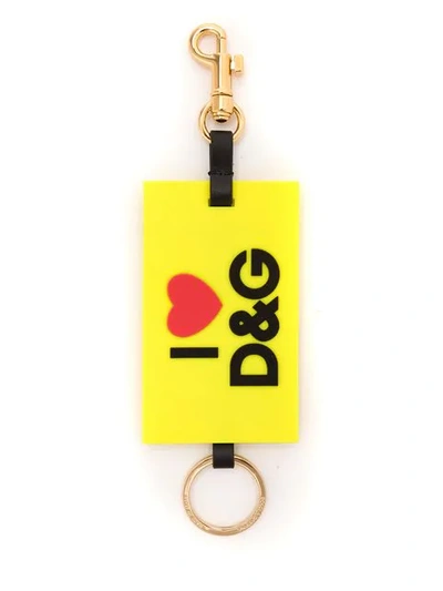 Dolce & Gabbana Logo Keyring In Yellow