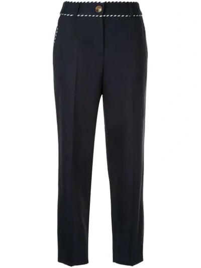 Peter Pilotto Tailored Cropped Trousers In Blue
