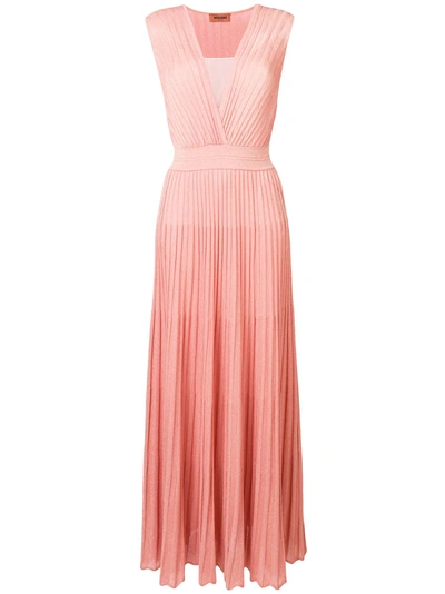 Missoni Pleated Long Dress - Pink