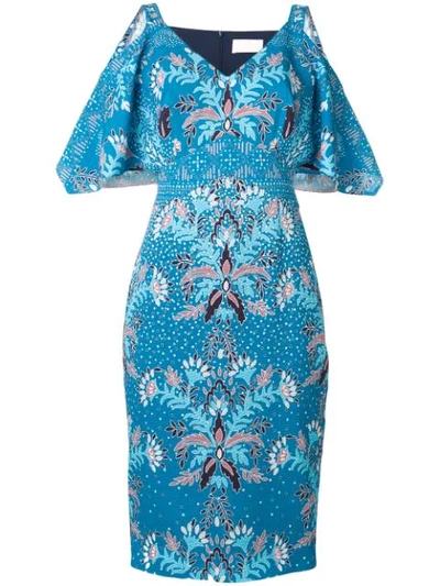 Peter Pilotto Floral Print Dress In Blue