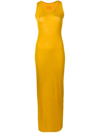 Alexandre Vauthier Long Fitted Dress In Yellow