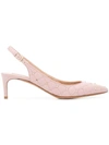 Valentino Garavani Rockstud Spike Leather Slingback Pumps In Rose