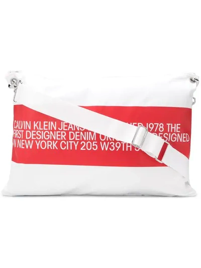 Calvin Klein Jeans Est.1978 1978 Logo Print Shoulder Bag In White