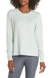 Alo Yoga 'glimpse' Long Sleeve Top In Cloud Heather