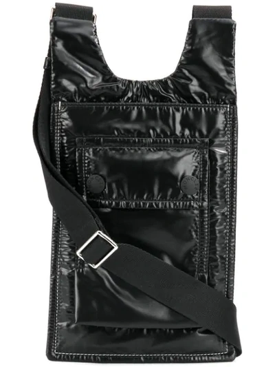 Moncler Flat Crossbody Bag In Black
