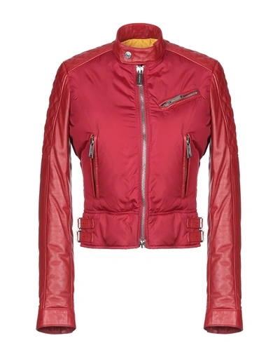 Dsquared2 Down Jacket In Brick Red