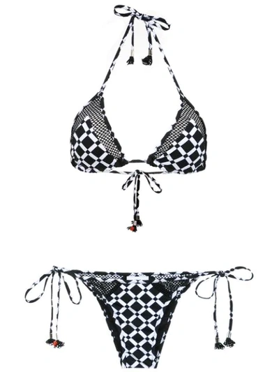 Amir Slama Printed Bikini Set In Black